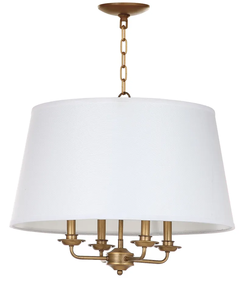 Kimball 22-Inch Diameter Adjustable Pendant - Gold/White