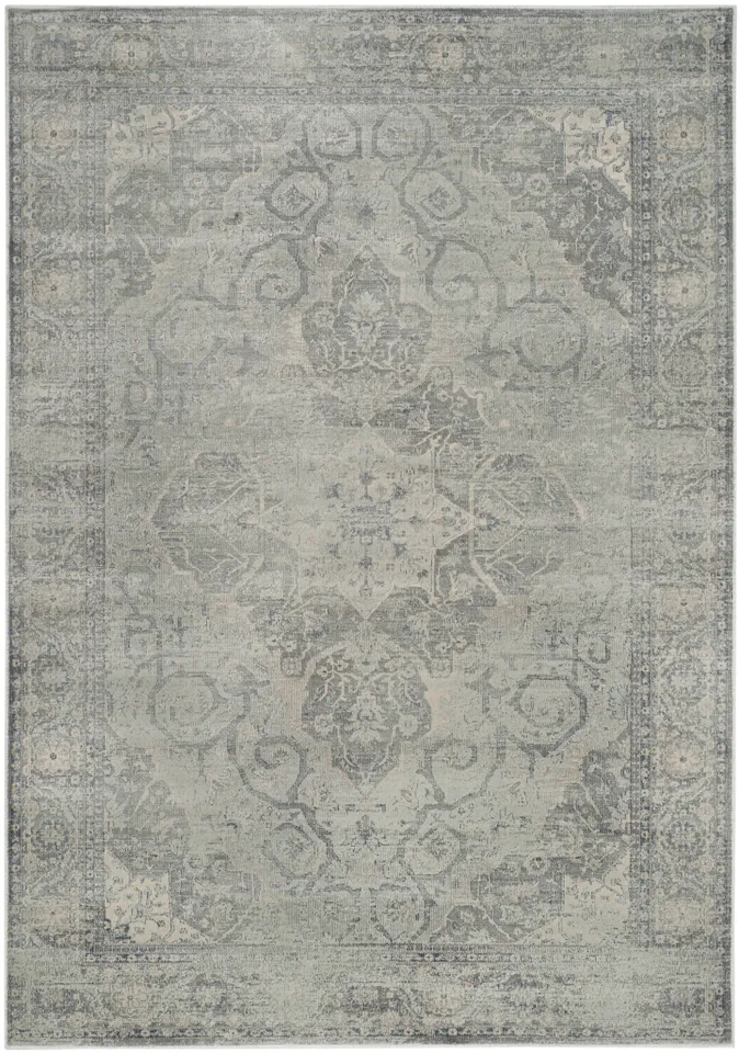 Arlo Home Woven Area Rug, VTG159-7660, Silver,  6' 7" X 9' 2"