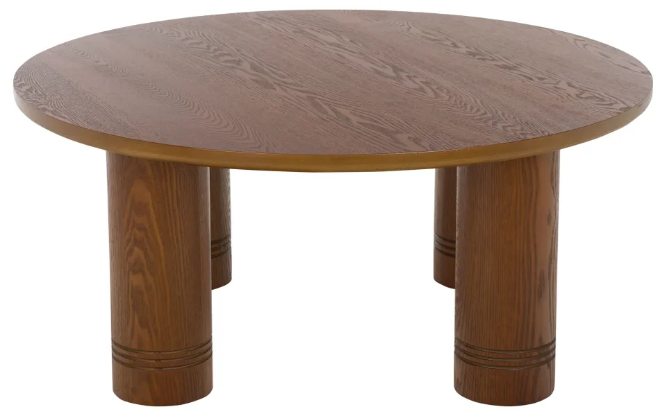 Canino Round Coffee Table - Walnut
