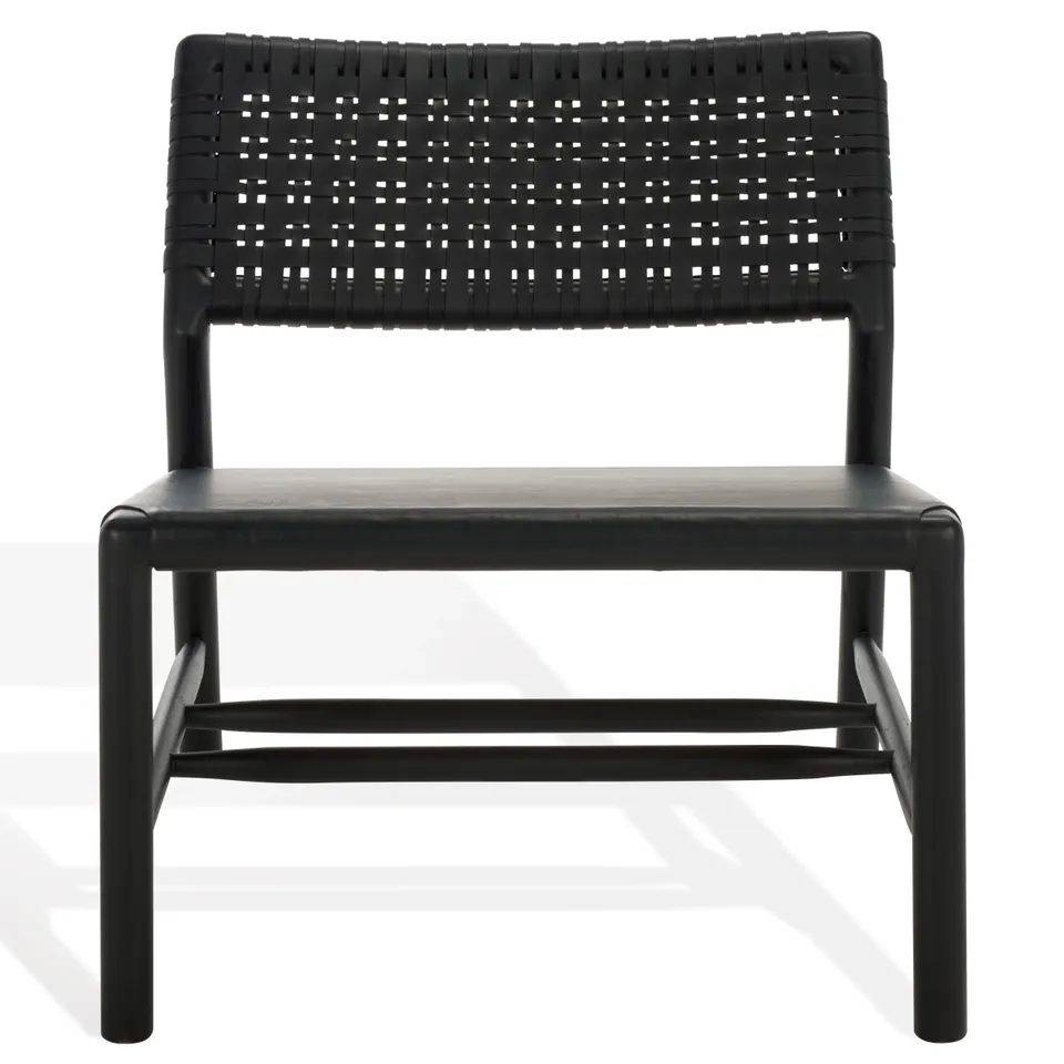 Valdina Woven Leather Acccent - Black / Black