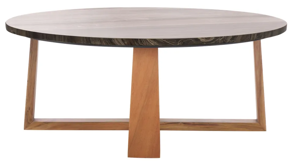 Trenton Marble Top Coffee Table - Brown/Natural