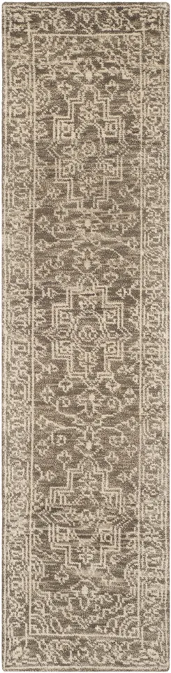 Arlo Home Hand Knotted Area Rug, KNY682A, Brown/Beige,  2' 3" X 8'