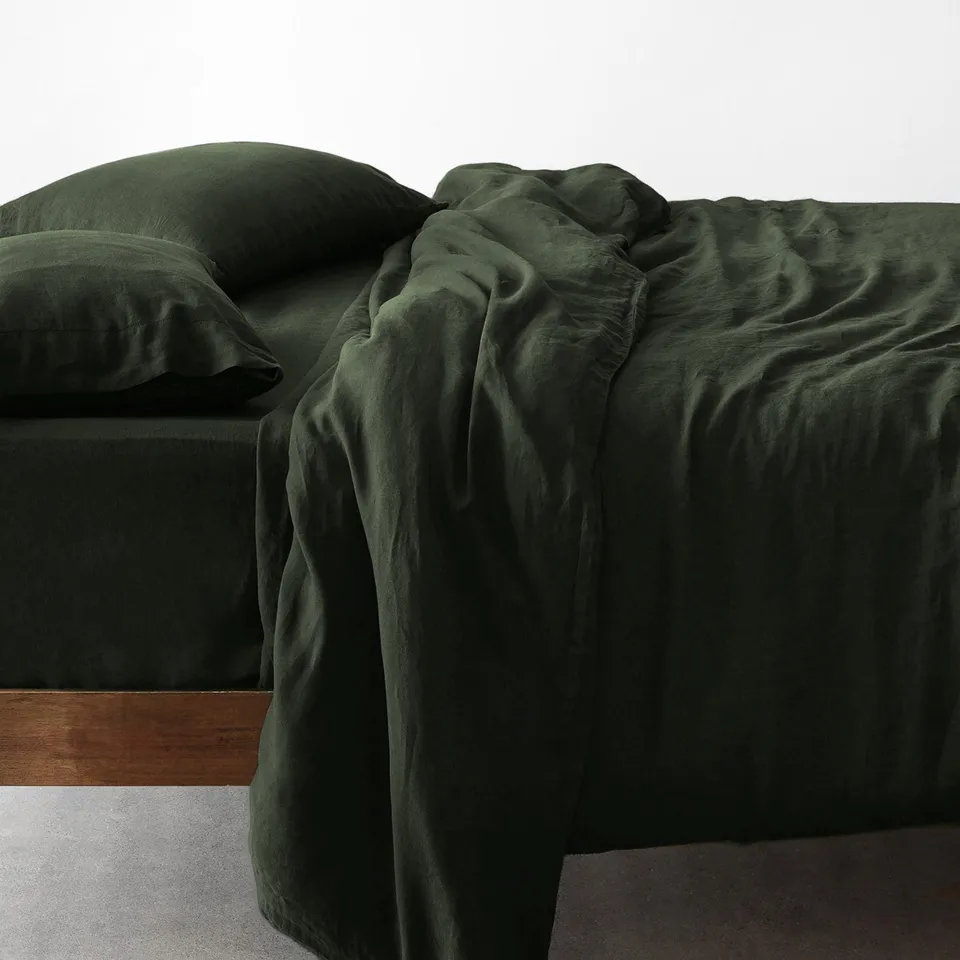 The Citizenry Stonewashed Linen Duvet Cover | Full/Queen | Duvet Only | Black