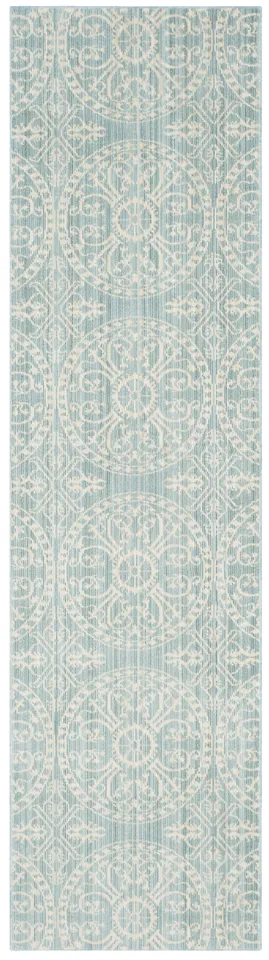 Arlo Home Woven Area Rug, VAL214G, Alpine/Cream,  2' 3" X 10'