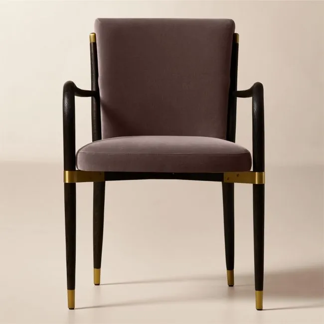 Norrie Dusty Lilac Velvet Dining Armchair Set of 4