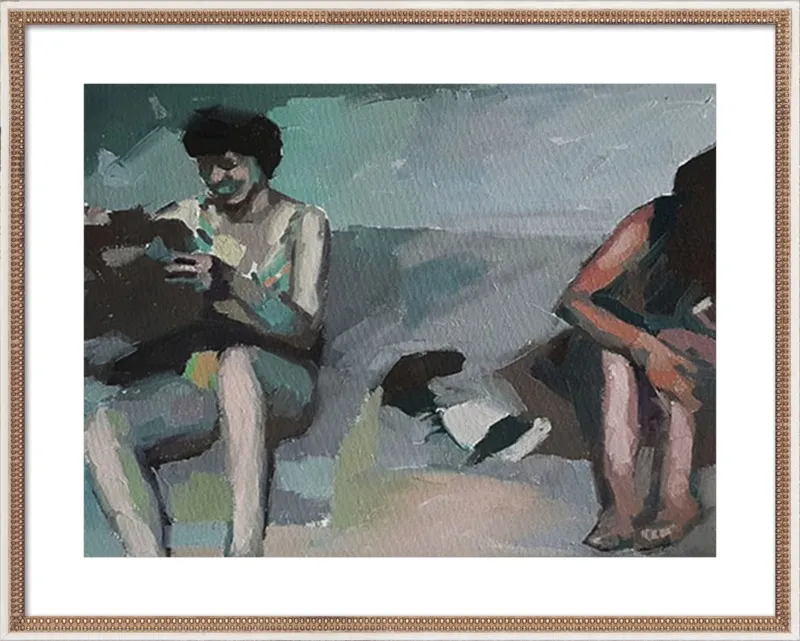 Girls at the beach by Mary Sinner for Artfully Walls
