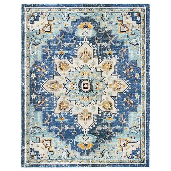 Madison Bay Distressed Medallion Bold Area Rug