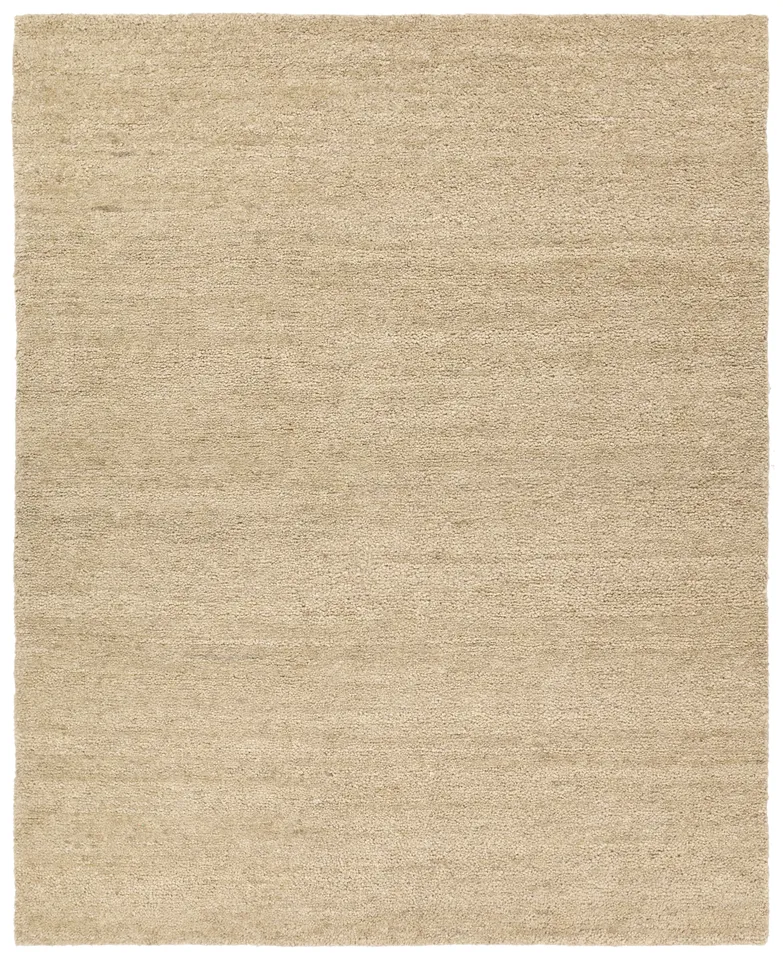 Eivor Handknotted Solid Tan/Taupe Area Rug (8'x10')