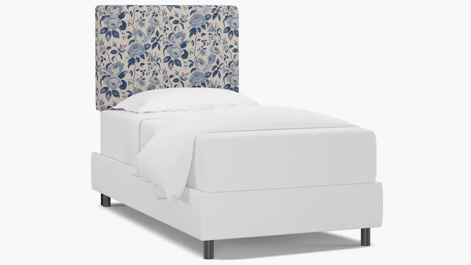 Square Back Headboard, Delft Chintz, Twin