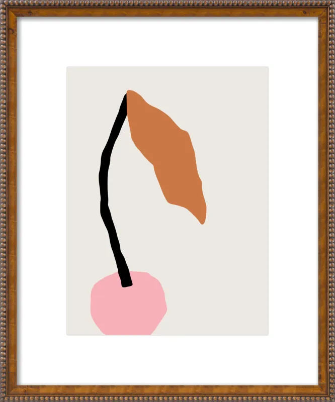 Pink fruit with leaf by Jessica Nielsen for Artfully Walls