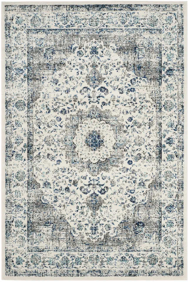 Arlo Home Woven Area Rug, EVK220D, Grey/Ivory,  4' X 6'