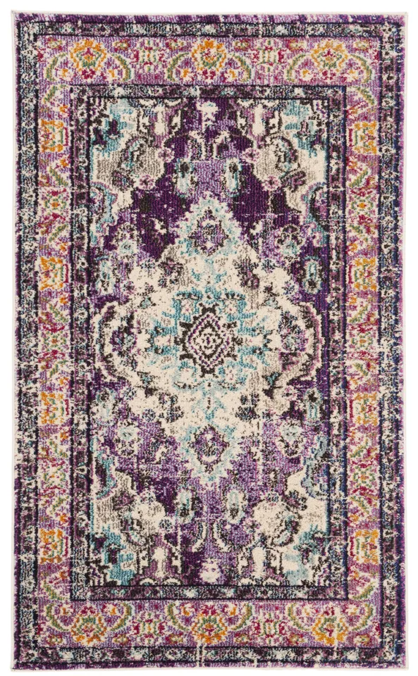 Arlo Home Woven Area Rug, MNC243L, Violet/Light Blue,  3' X 5'