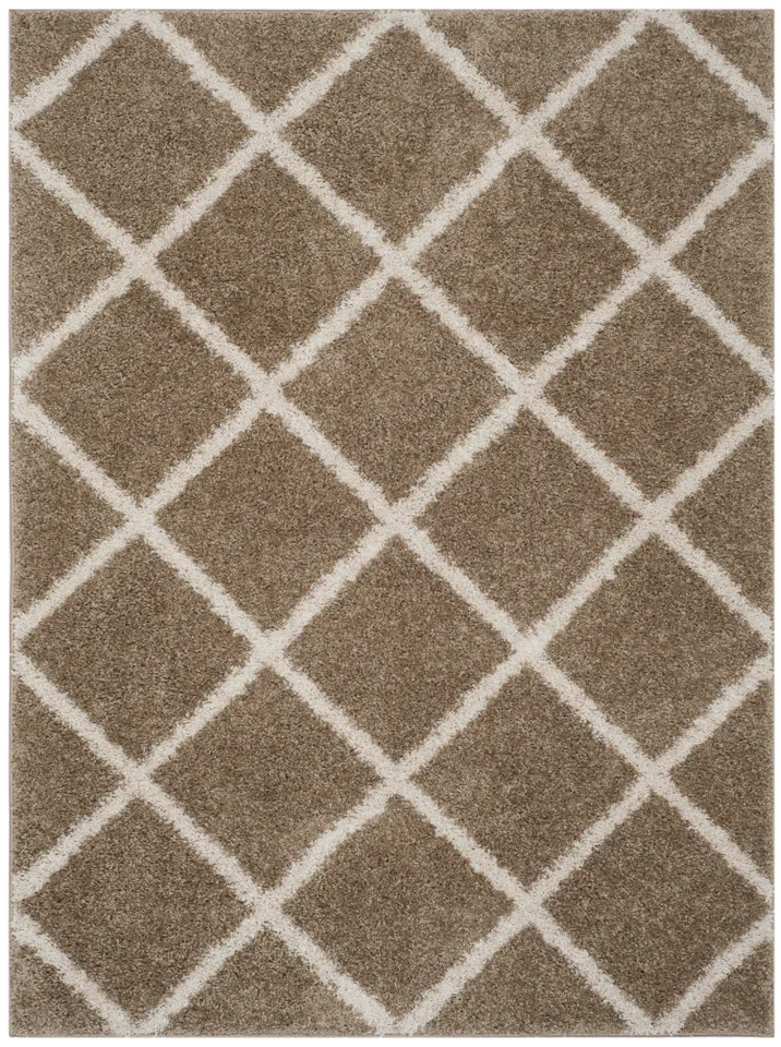 Arlo Home Woven Area Rug, SG169A, Dark Beig/Ivory,  9' X 12'