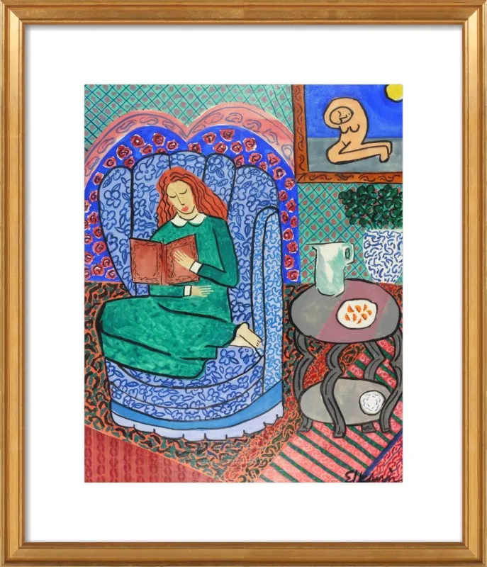 Red Headed Reader by Linda Elksnin for Artfully Walls
