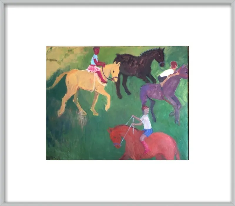 Four Horses, Three Riders by Megan Williamson for Artfully Walls
