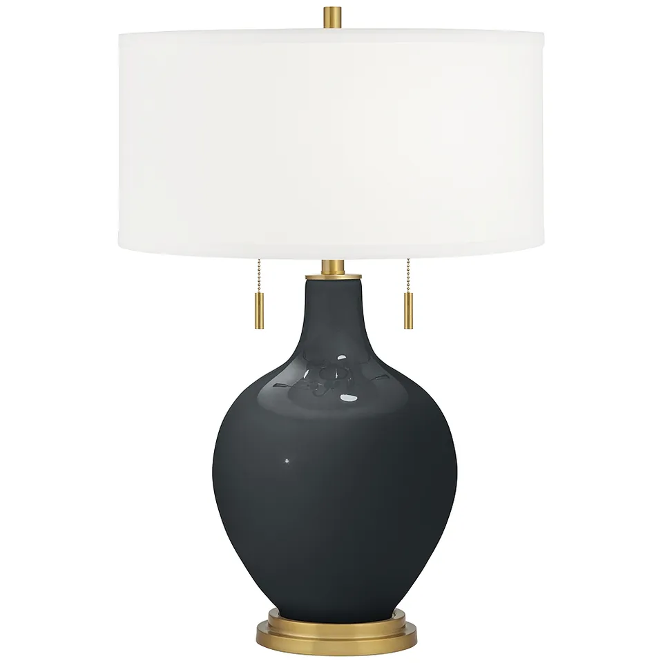 Color Plus Toby Brass 28" High Night Black Table Lamp