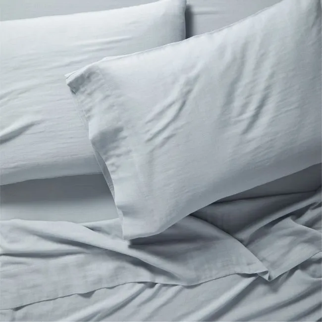 Supersoft Mist Blue 100% Organic Cotton Gauze Kids Full Sheet Set