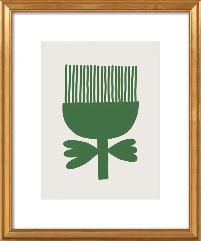 Green flower by Jessica Nielsen for Artfully Walls