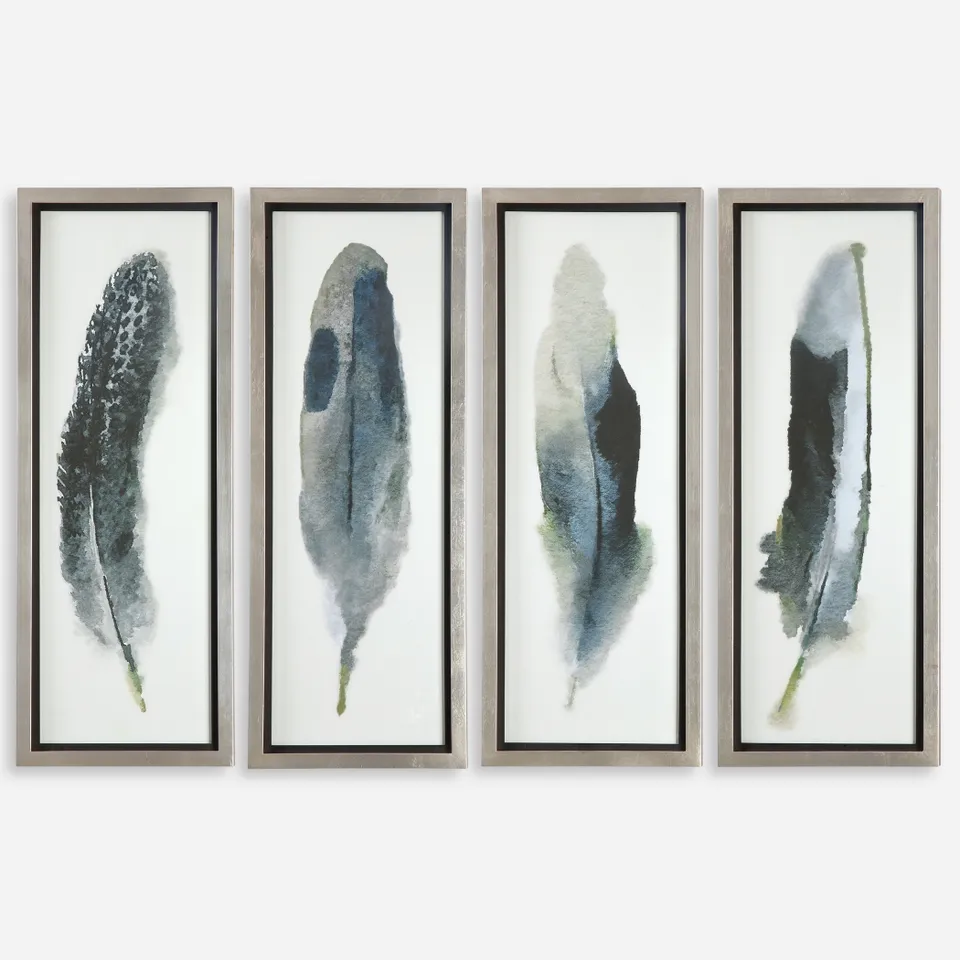 Feathered Beauty Prints Set/4