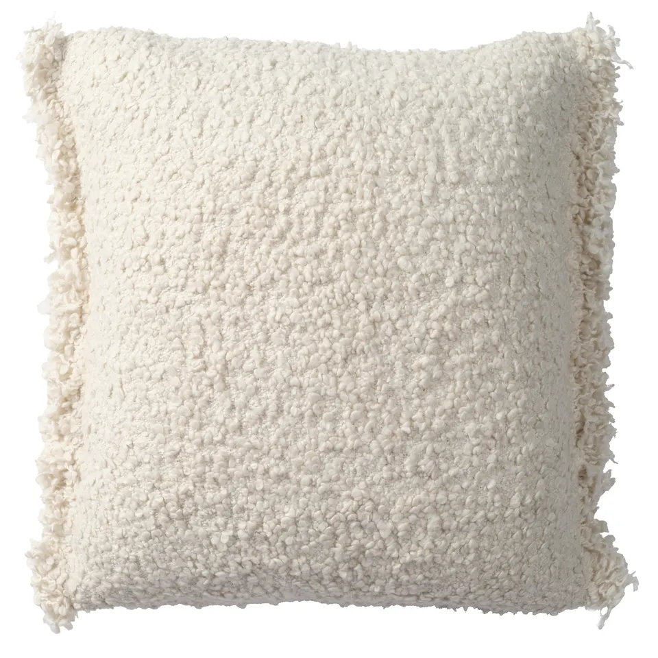 Nisha AGO25 Handmade Cream Pillow Cover (20")