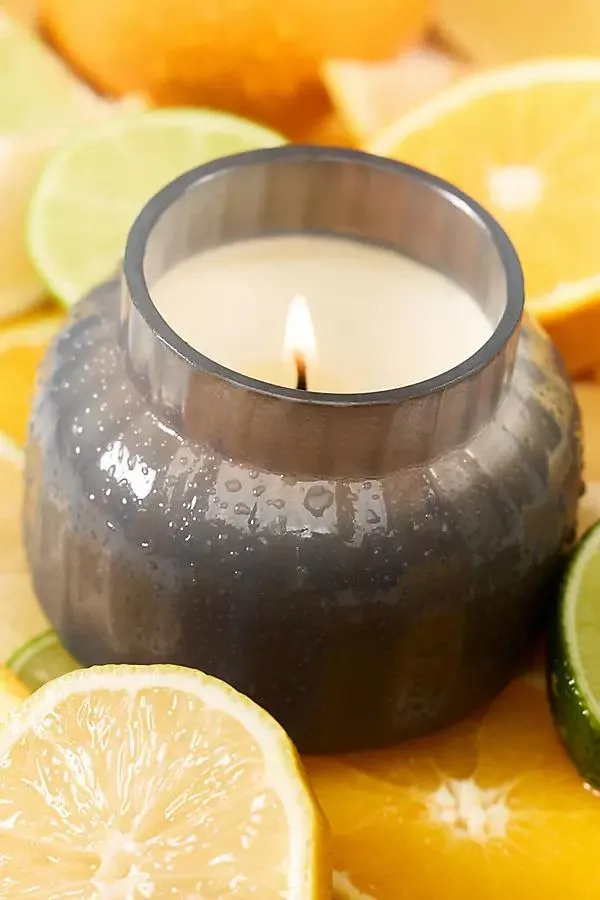Volcano Gray Glass Jar Candle