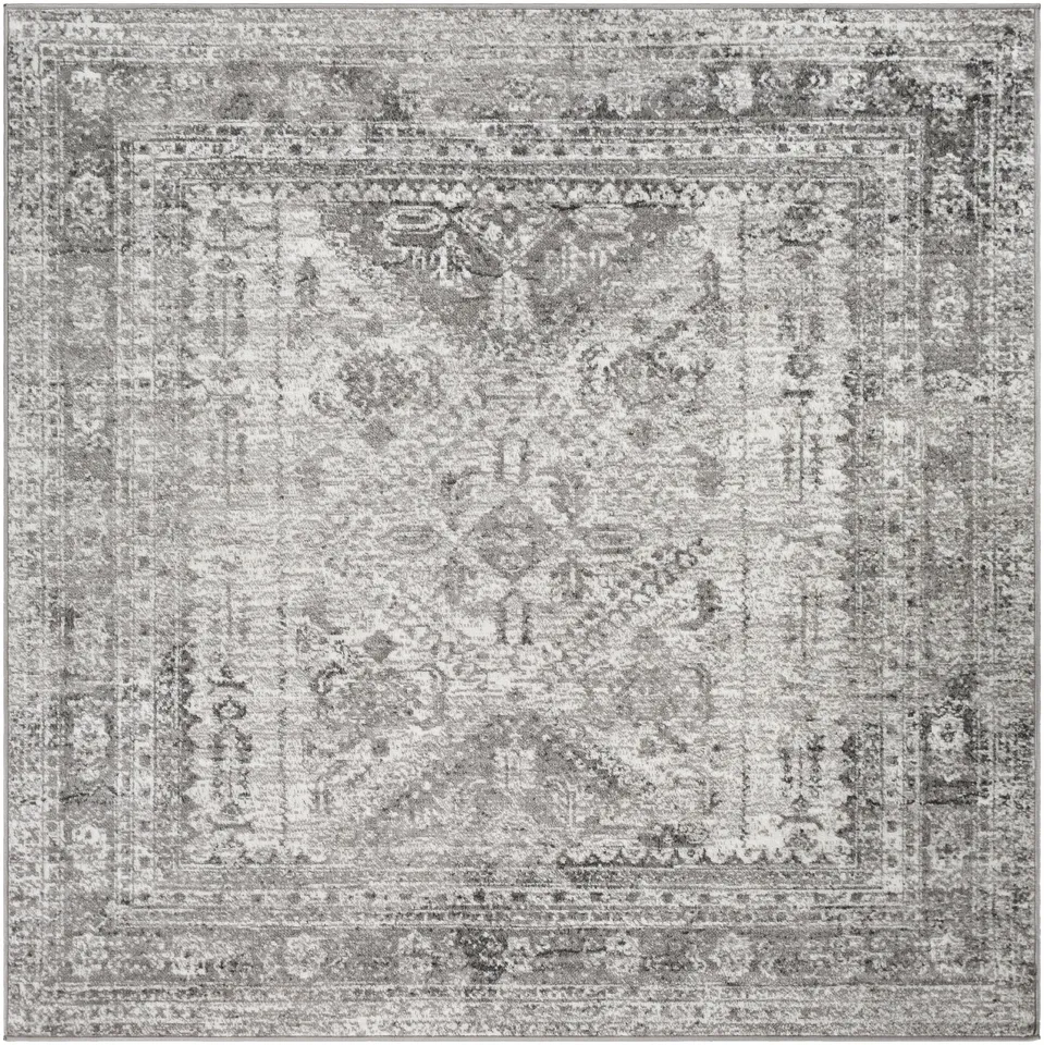Monte Carlo Gray Indoor 6'7" x 6'7" Machine Woven Rug