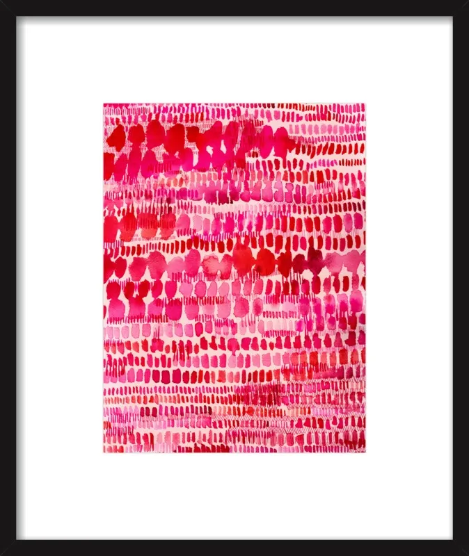 Pink and Red Watercolor Patterns Wall Art  by Paula Mills for Artfully Walls
