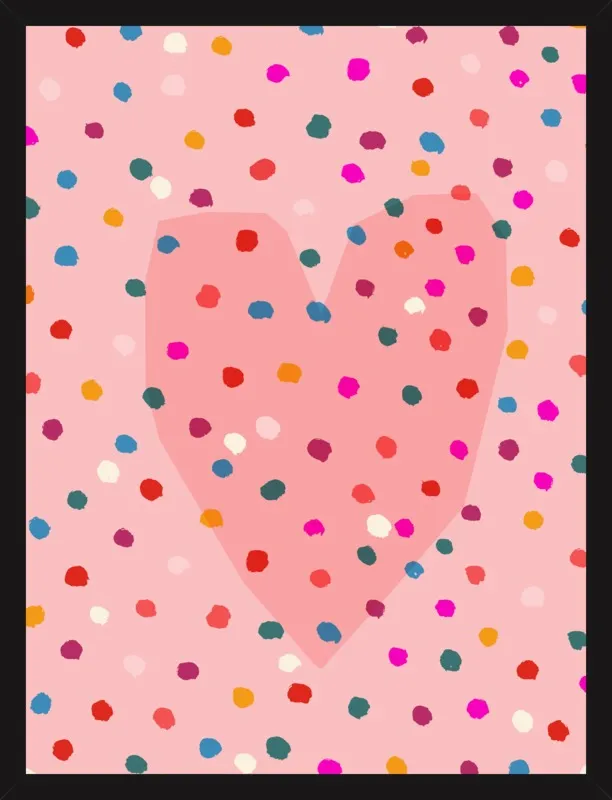 Rainbow Dotty Heart by Paula Mills for Artfully Walls