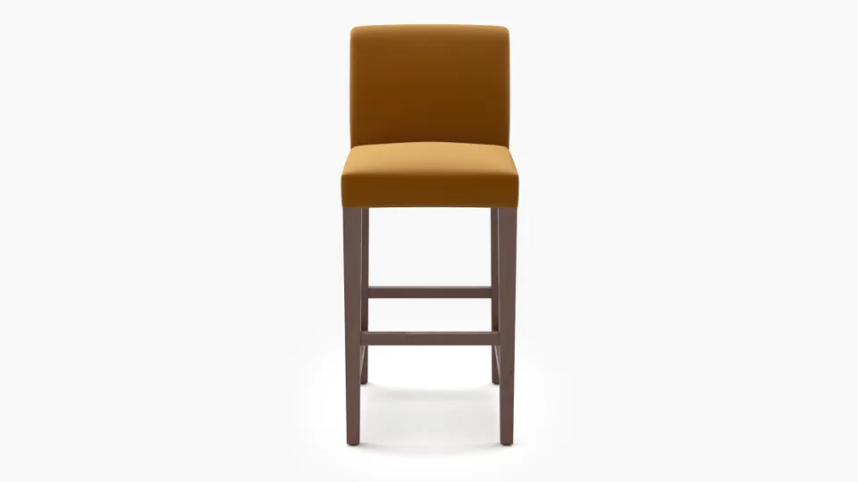 Signature Dining Bar Stool, Marigold Performance Velvet, Walnut Square Tapered Leg