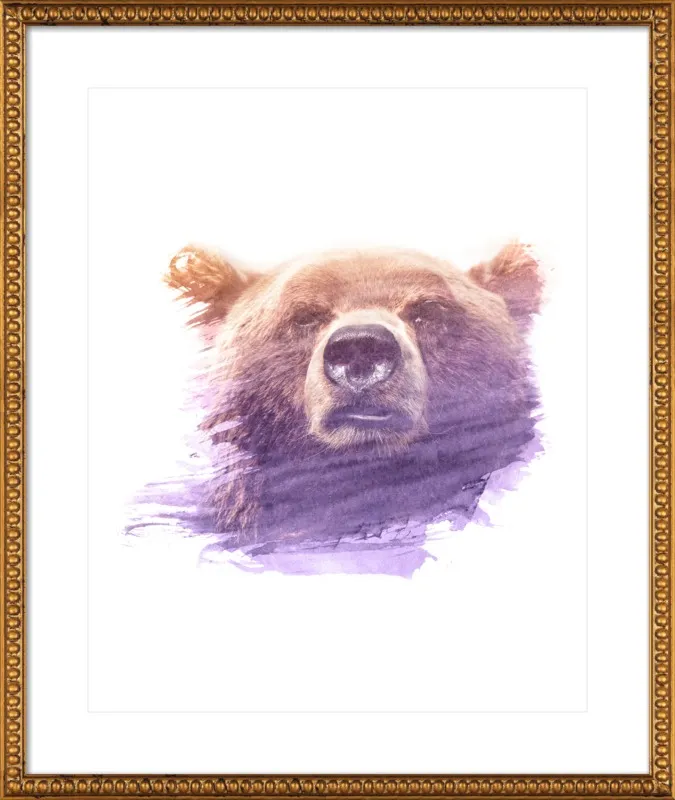 BEAR SUPERIMPOSED WATERCOLOR by Emiliano Deificus for Artfully Walls