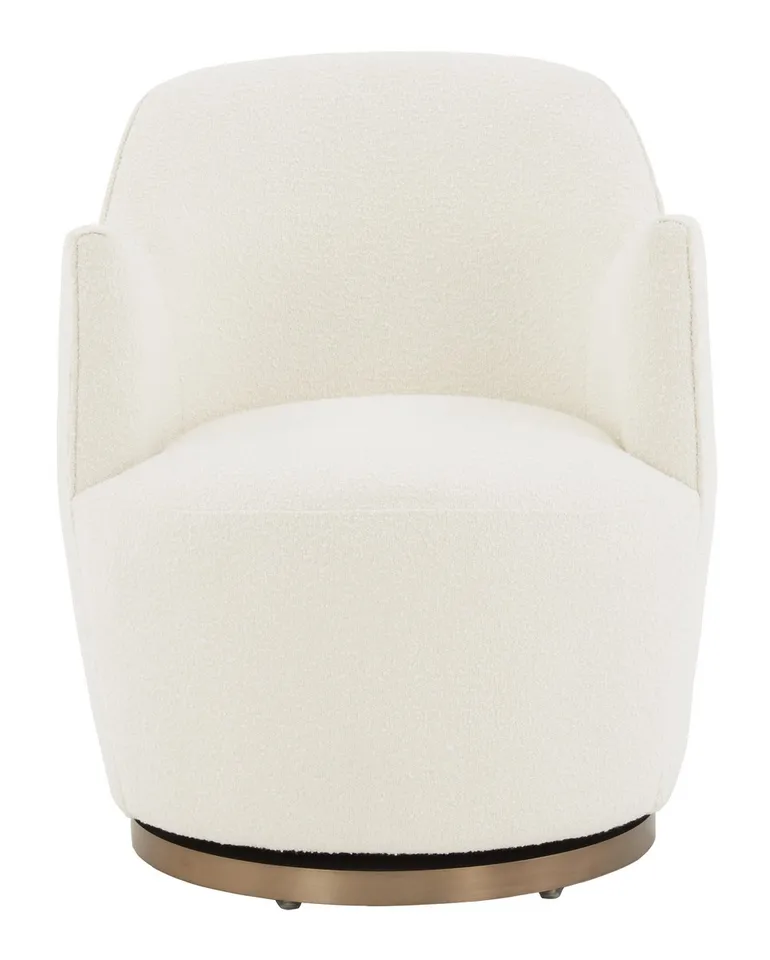 Christian Boucle Swivel Accent Chair - Ivory