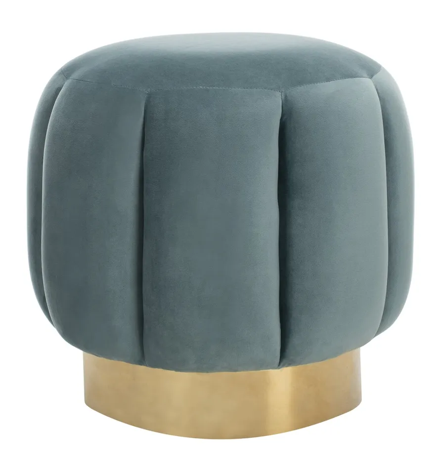 Maxine Channel Tufted Otttoman - Seafoam - Safavieh