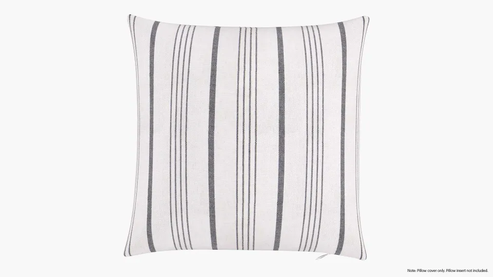 Throw Pillow Cover 18", Black Market Stripe, 18" x 18"