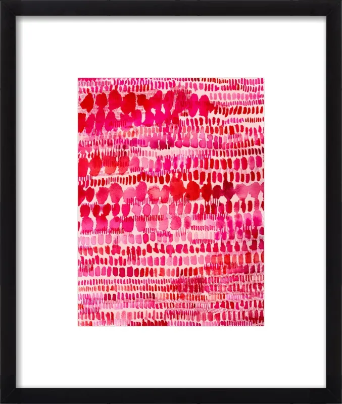 Pink and Red Watercolor Patterns Wall Art  by Paula Mills for Artfully Walls