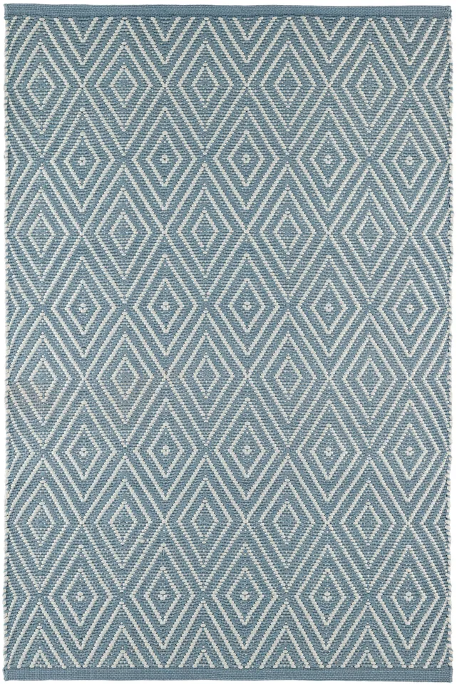Diamond Slate/Light Blue Handwoven Indoor/Outdoor Rug