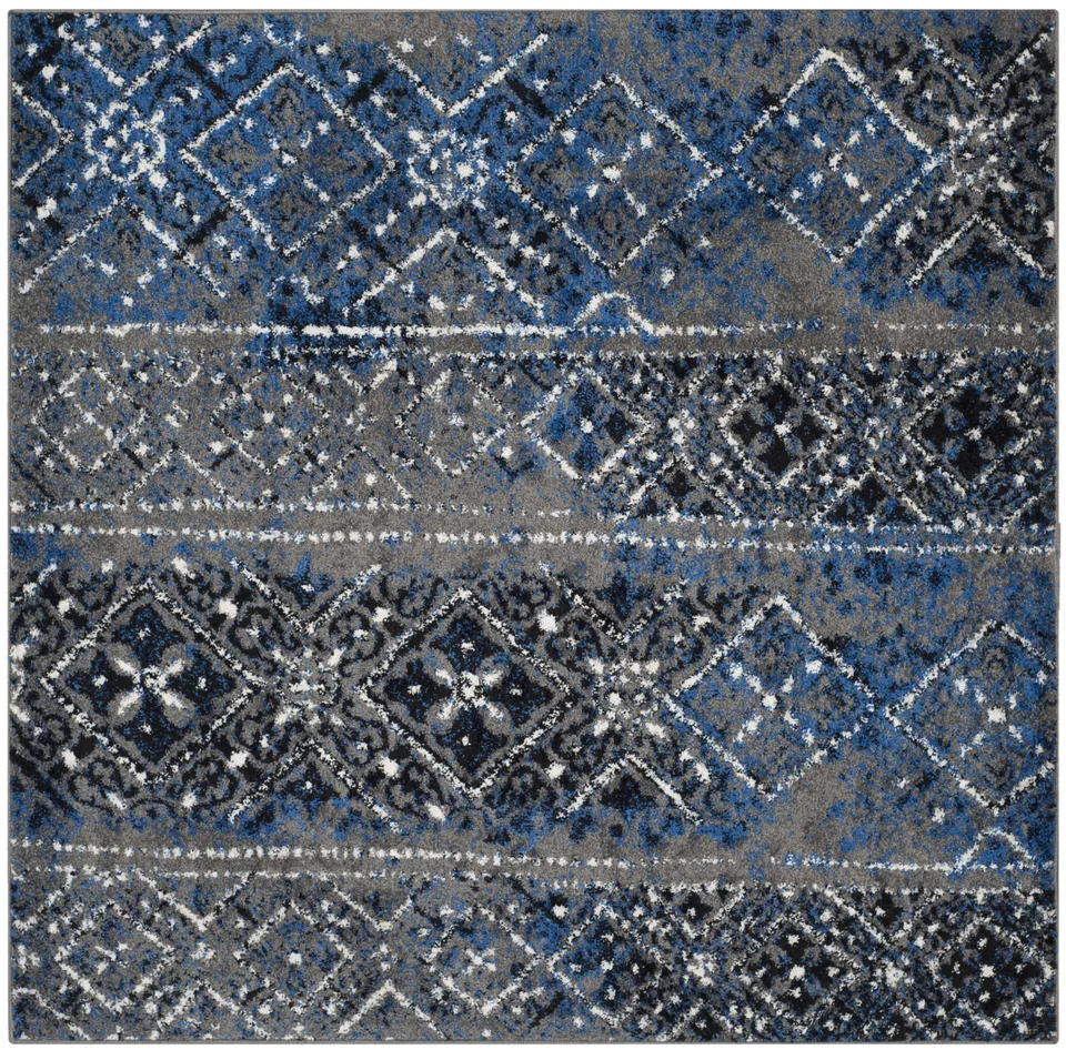 Arlo Home Woven Area Rug, ADR111G, Silver/Multi,  6' X 6' Square