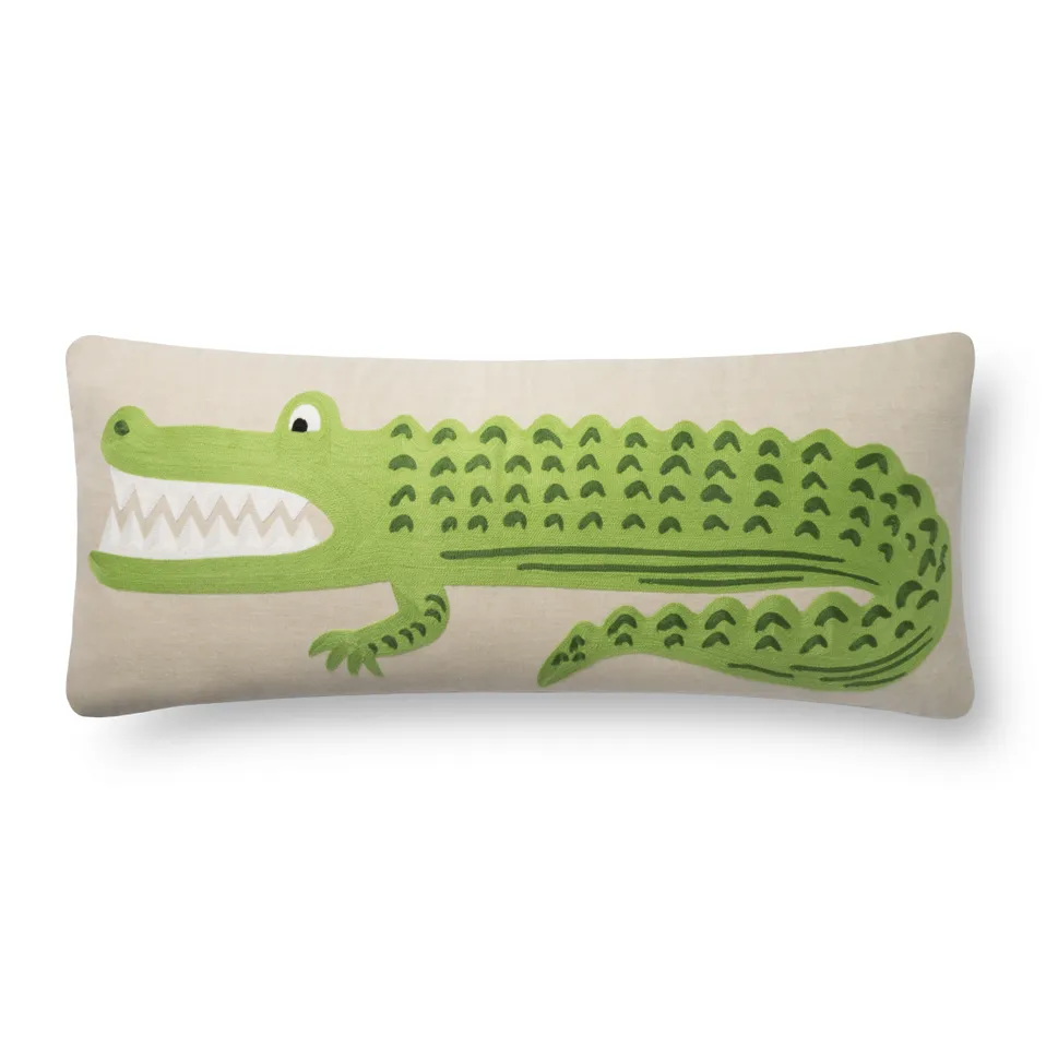 Rifle Paper Co. x Loloi PILLOWS P6042 GREEN / NATURAL 13" x 35" Cover Only