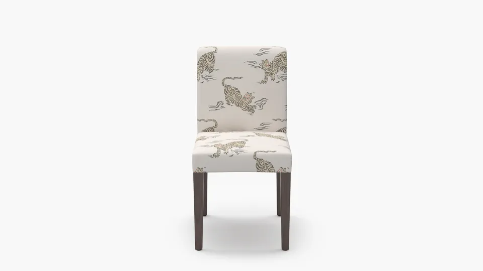 Signature Dining Chair, Canvas Tigresse, Espresso Square Tapered Leg