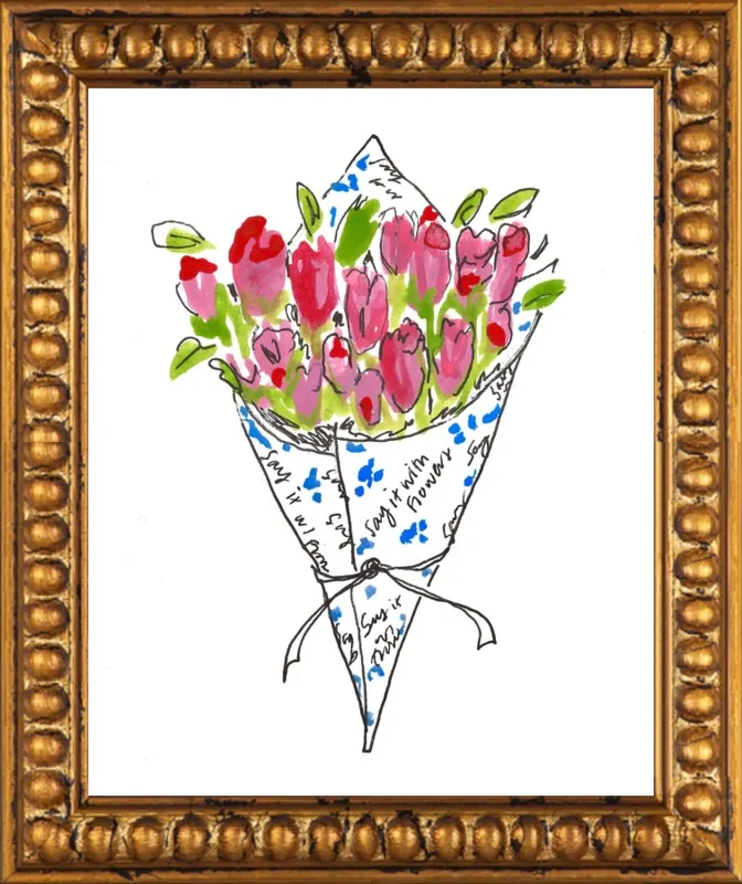 Bodega Flowers in Blue and Pink by Larsen McDowell for Artfully Walls