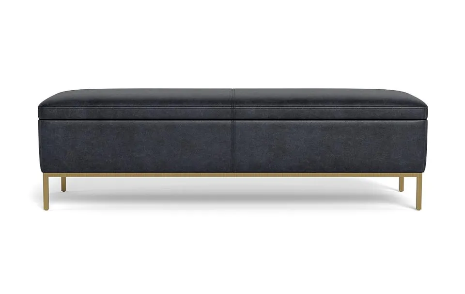 Miller Leather Storage Bench