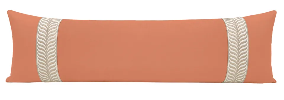 THE XL LUMBAR :: CLASSIC LINEN // PERSIMMON + TRELLIS TRIM // NATURAL - 14" X 48"