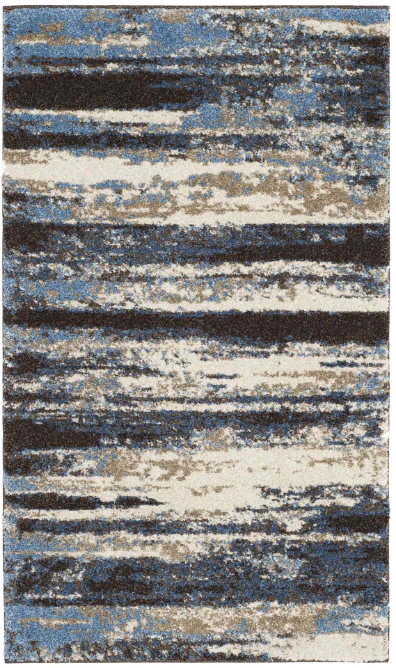 Arlo Home Woven Area Rug, RET2138-1165, Cream/Blue,  3' X 5'