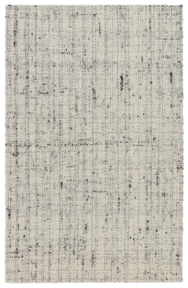 Season Handmade Solid Cream/ Light Gray Area Rug (8'X10')