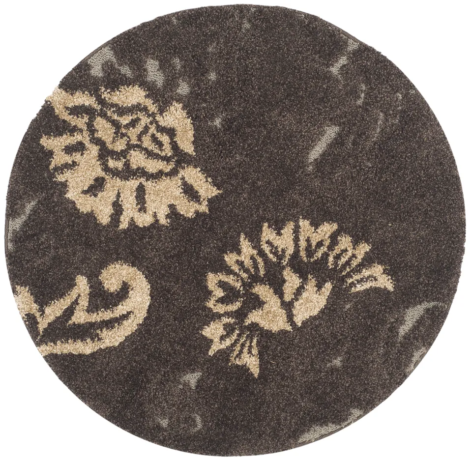 Arlo Home Woven Area Rug, SG463-2879, Dark Brown/Smoke,  4' X 4' Round