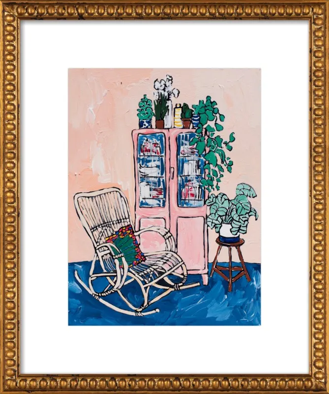 Rocking Chair In Pink Interior by Lara Lee Meintjes for Artfully Walls