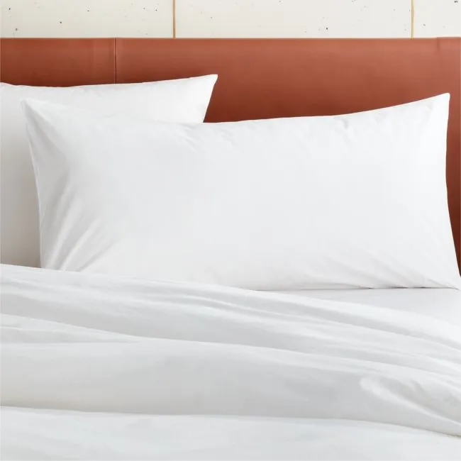 Classic Organic Cotton Percale 400 Thread Count White King Pillow Shams Set of 2