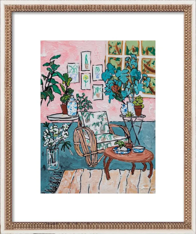 Cane Chair in Tropical Interior by Lara Lee Meintjes for Artfully Walls