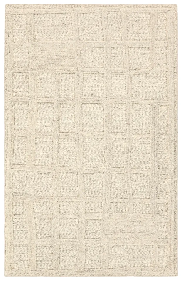 Label J Lustrous BAV04 Handmade Geometric Cream Area Rug (8'6"X11'6")