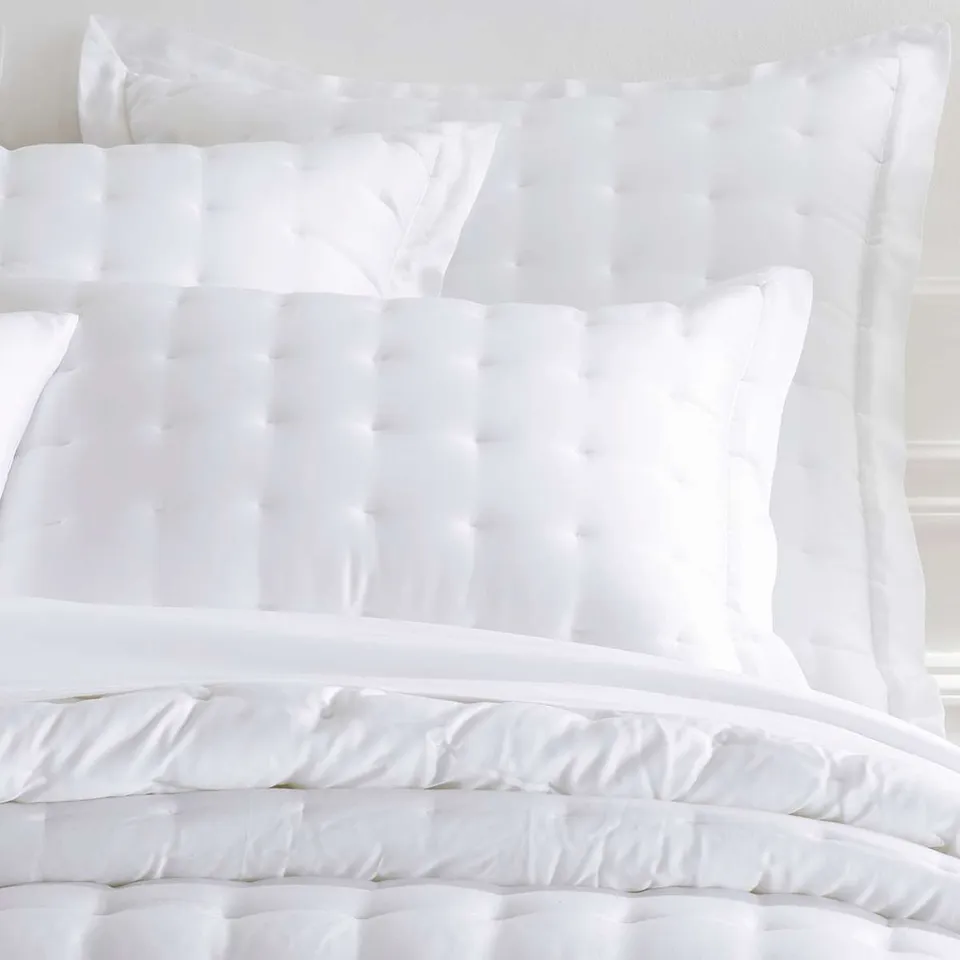Silken Solid White Puff Sham