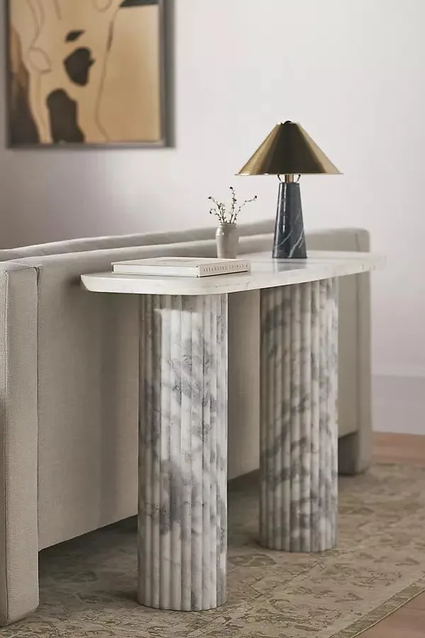 Kanta Rectangular 48" Fluted Marble Console